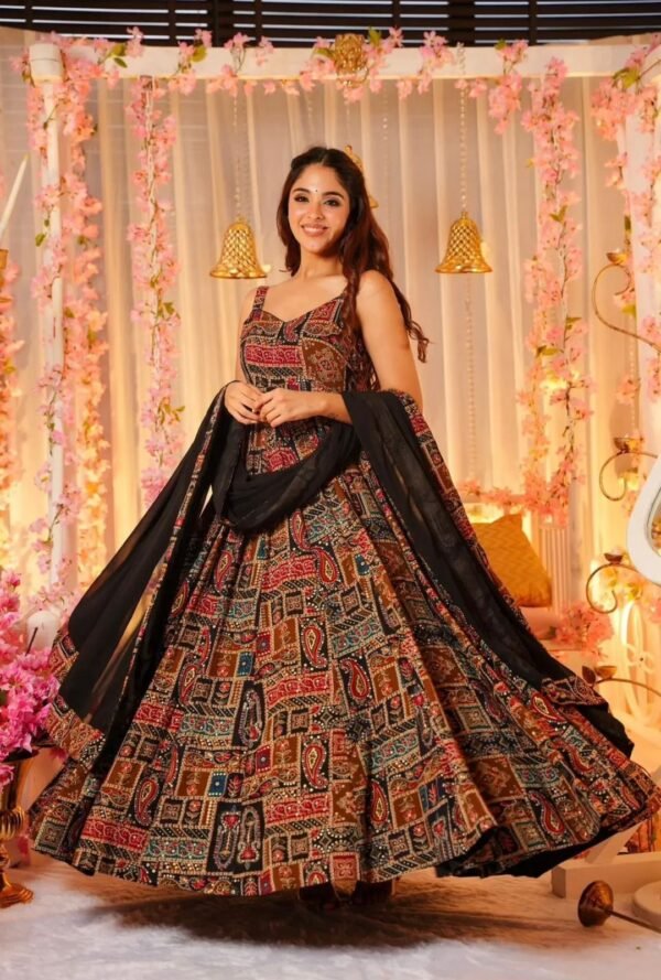 Stunning Anarkali Gown - Pure Jimmy Organza Silk Beauty - Image 2