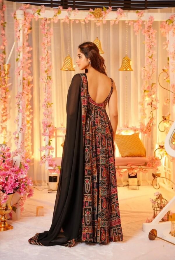 Stunning Anarkali Gown - Pure Jimmy Organza Silk Beauty - Image 3