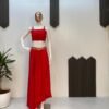 Stylish Red Three-Piece Western Outfit