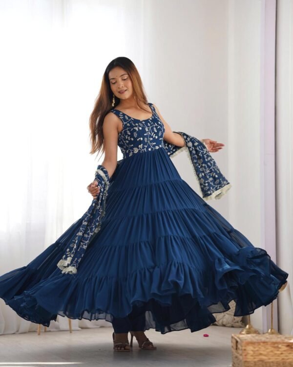 Sleeveless Royal Blue Anarkali